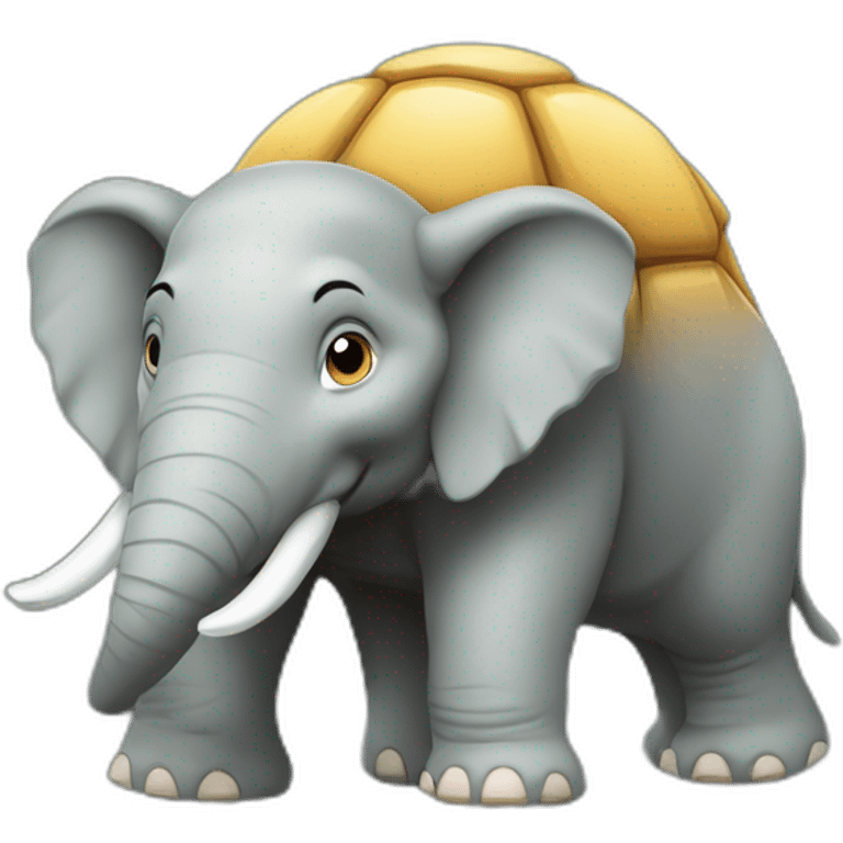 Éléphant sur tortue emoji