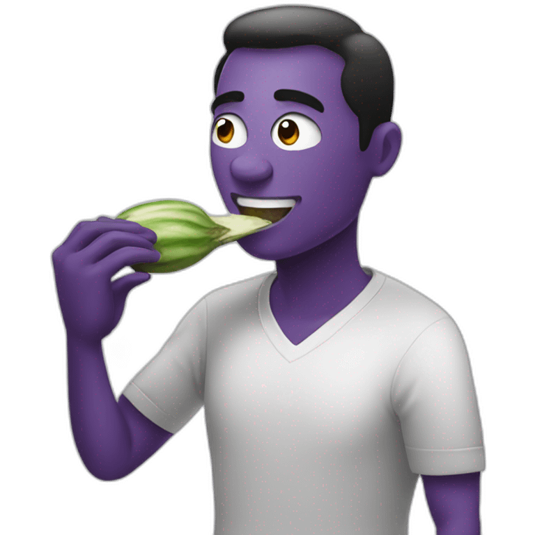 man eating eggplant emoji