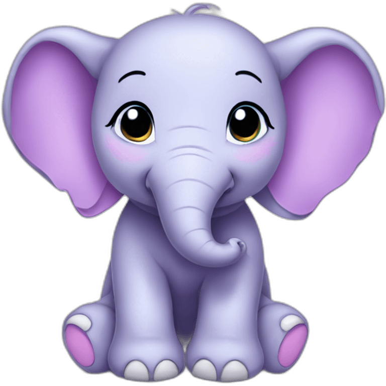 Lilac cute baby elephant emoji