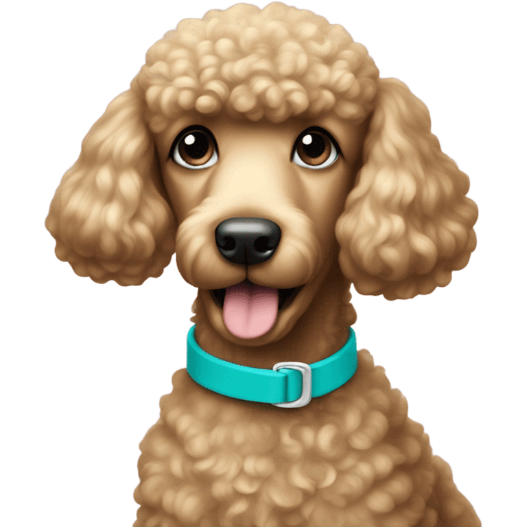 poodle with a turquoise collar emoji