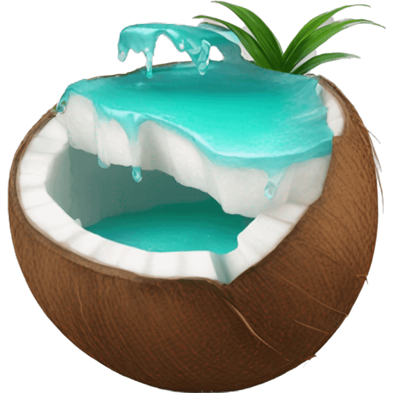 coconut filled with turquoise water emoji