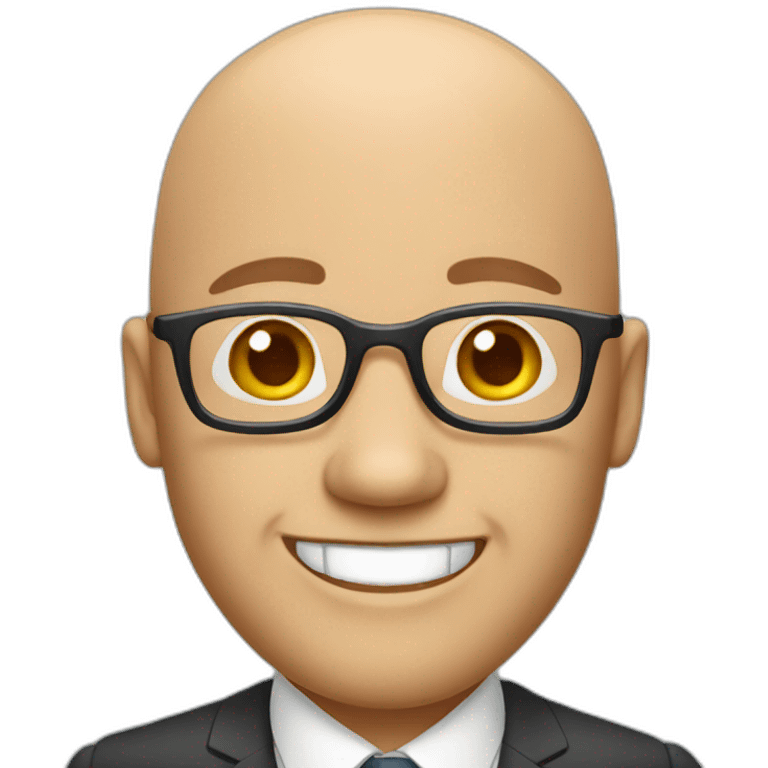 cheerful bald businessman emoji