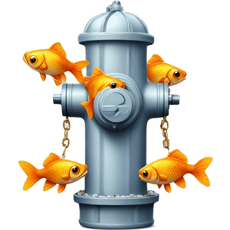 fire hydrant with gold fishes emoji