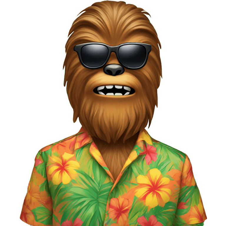 Chewbacca wearing sunglasses and a Hawaiian shirt emoji