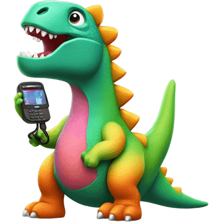 Dinosaur phone emoji