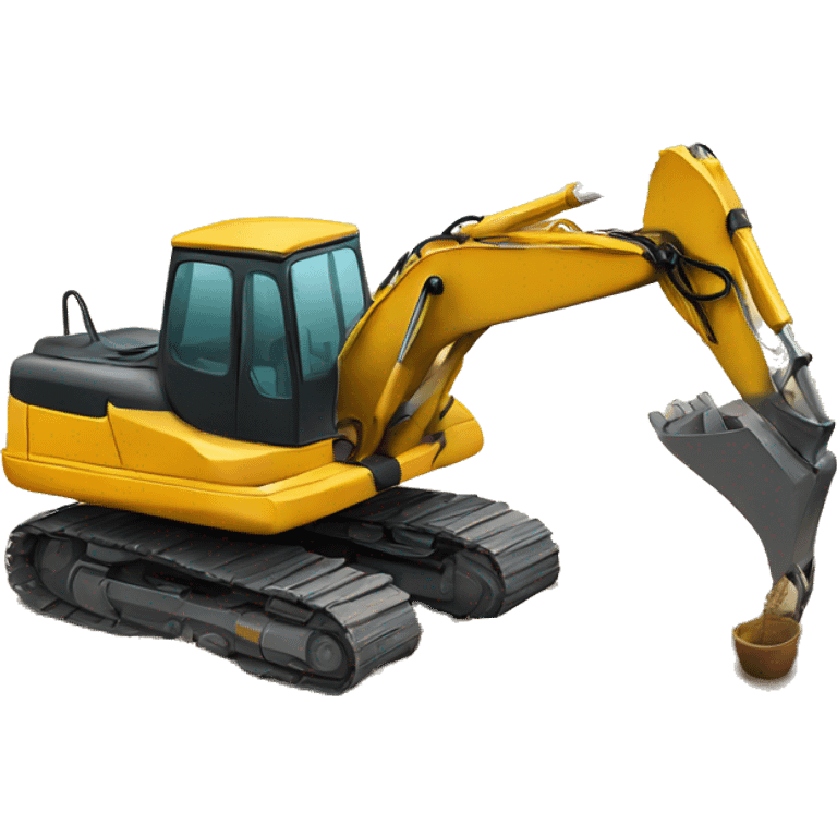 Excavator digging a pool emoji