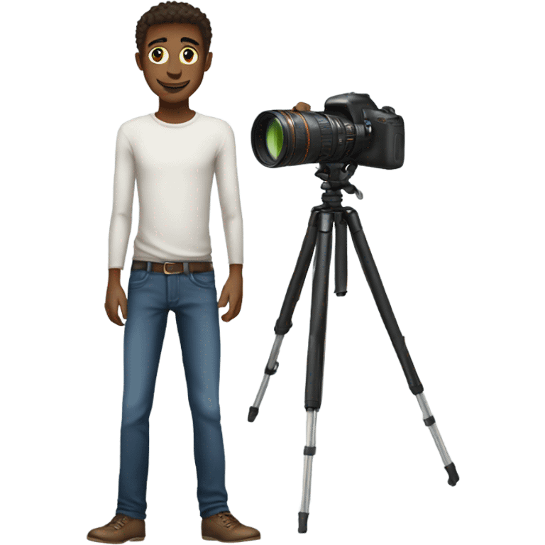 skinny guy with canon emoji