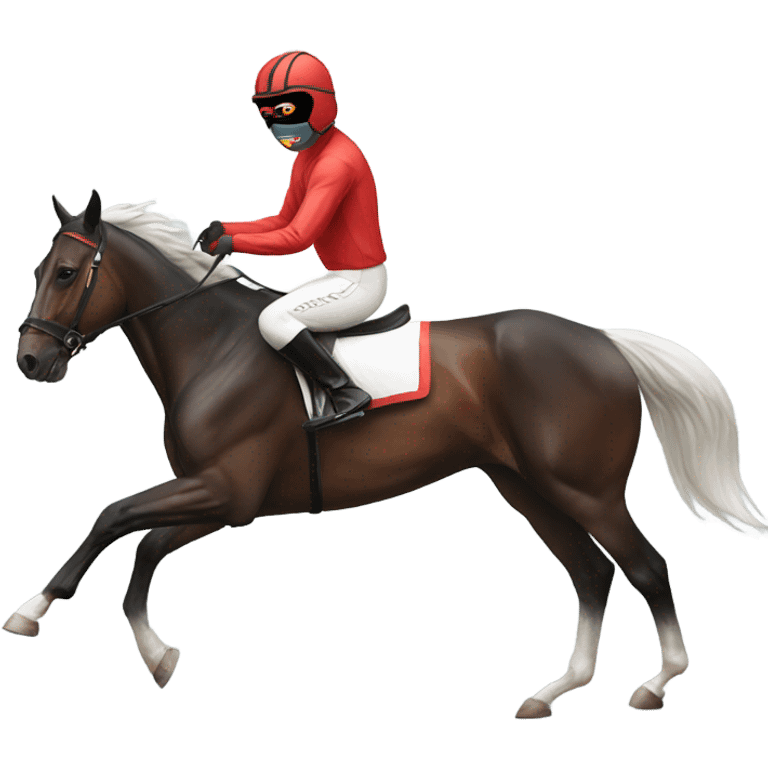 racing horse with mask emoji