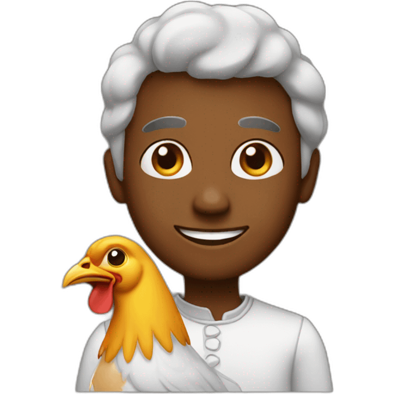 Black-with-chicken emoji