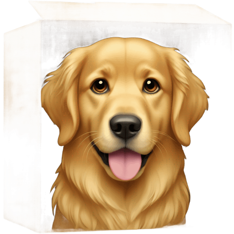 golden retriever in a box emoji