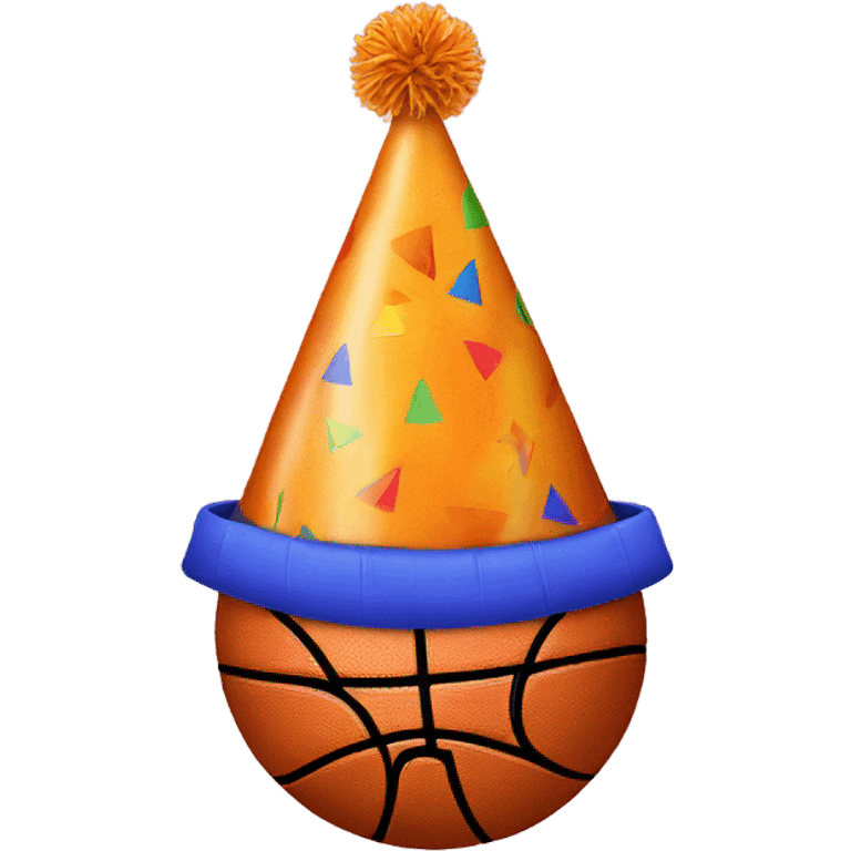 Basketball with party hat emoji