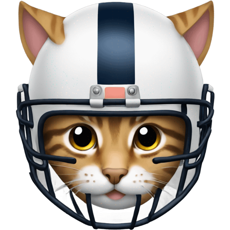 Tabby Cat wearing Football helmet emoji