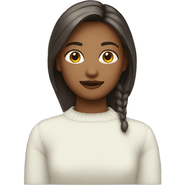 Girl dressed in white jumper emoji