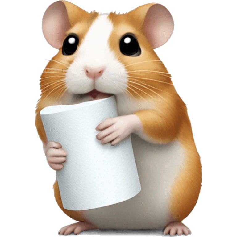 Hamster holding toilet paper emoji