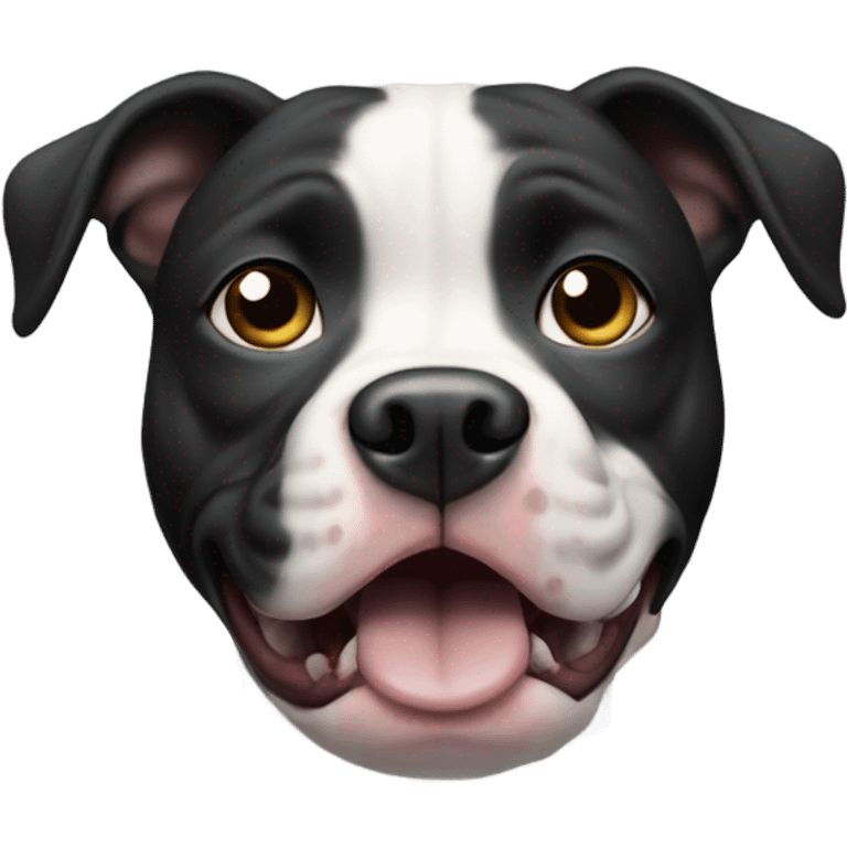 Scared black and whit pit bull  emoji