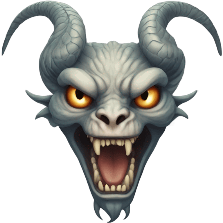 garuda snake demon who resembles a baphomet cat creature with fangs emoji