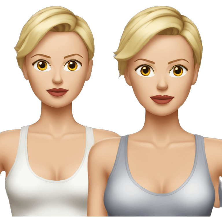 ultra realistic charlize theron wearing tank top emoji