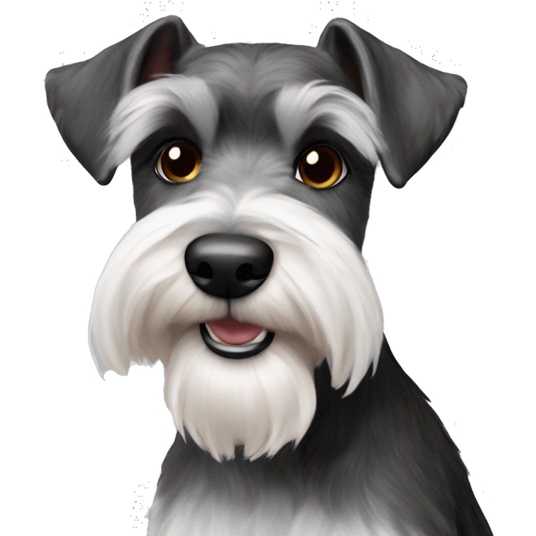 two miniature schnauzers with black and white fur emoji