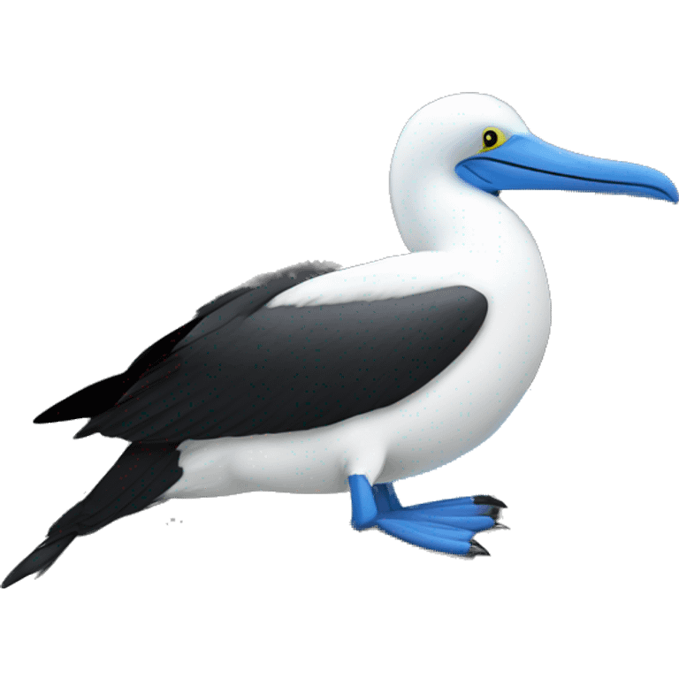 BLUE FOTTED BOOBY SLEEPING ON A ROCK emoji