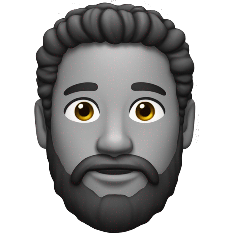 Pelo negro barba canosa piel blanca emoji