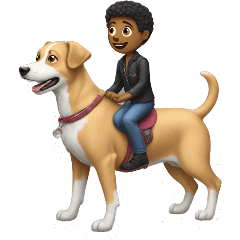 People ride a dog emoji