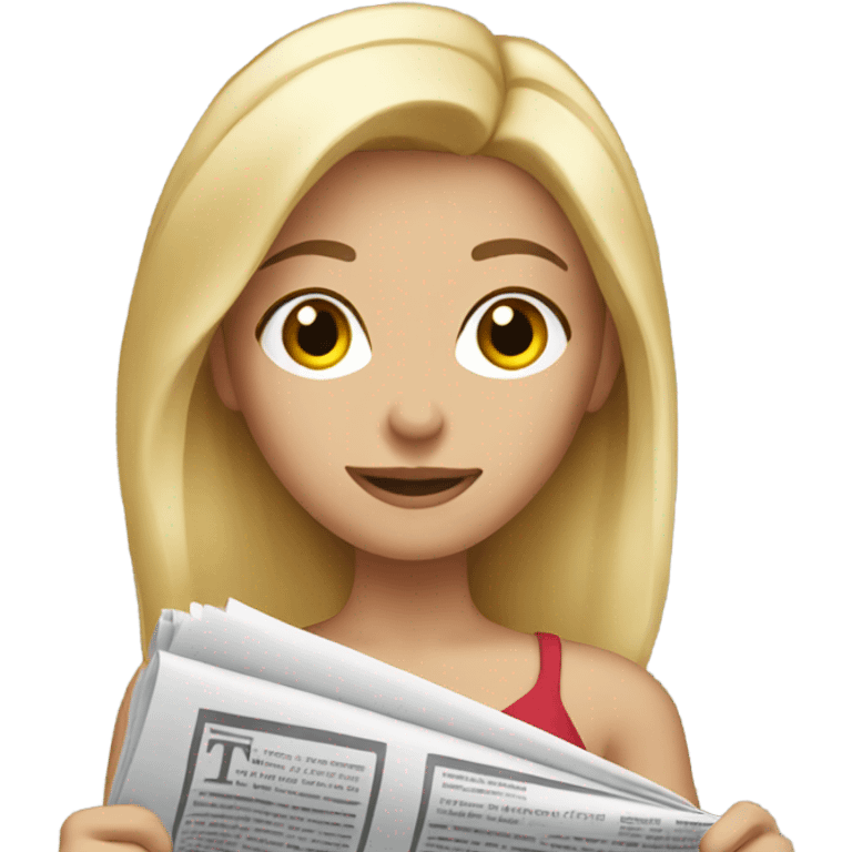 Hot blonde with a newspaper emoji