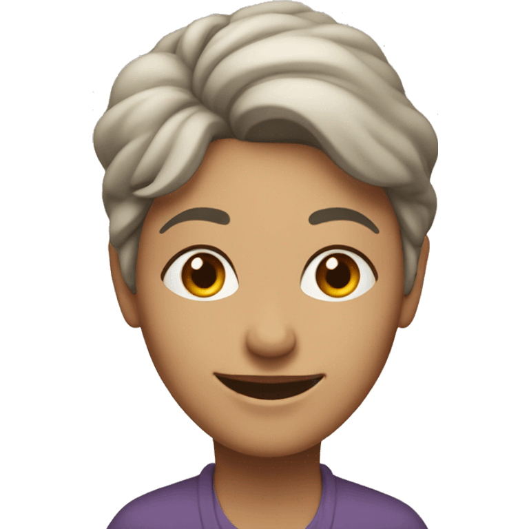 middleaged woman smiling and her head is tilted to one side emoji