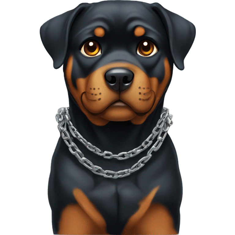 rottweiler with a chain  emoji