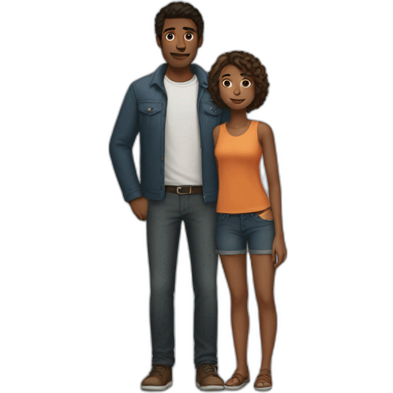 Tall girl with short man emoji