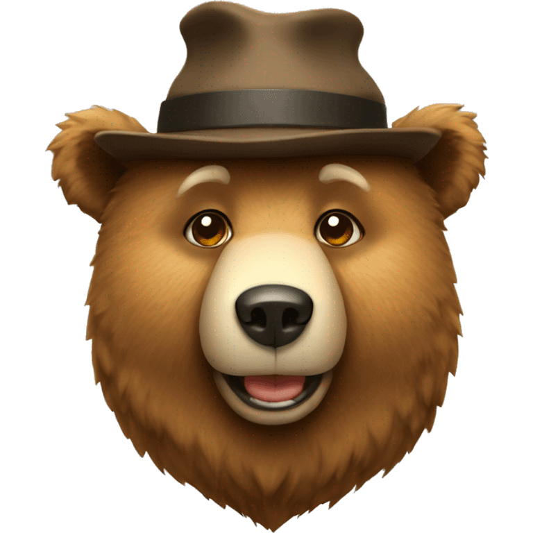 Bear with hat emoji