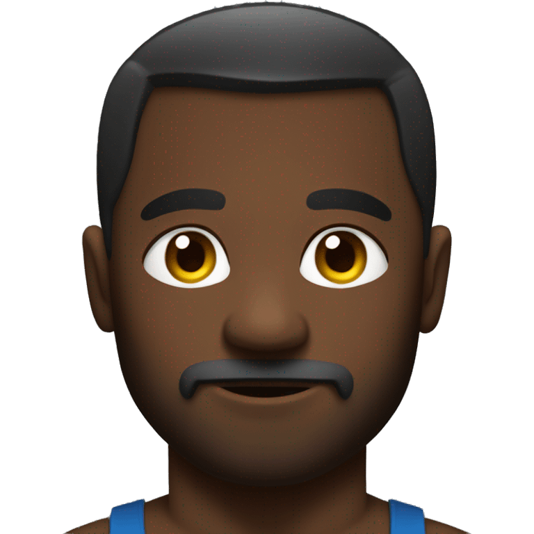 Make me an emoji that mixes weight training with crossfit, make the emoji of a dark-skinned man emoji