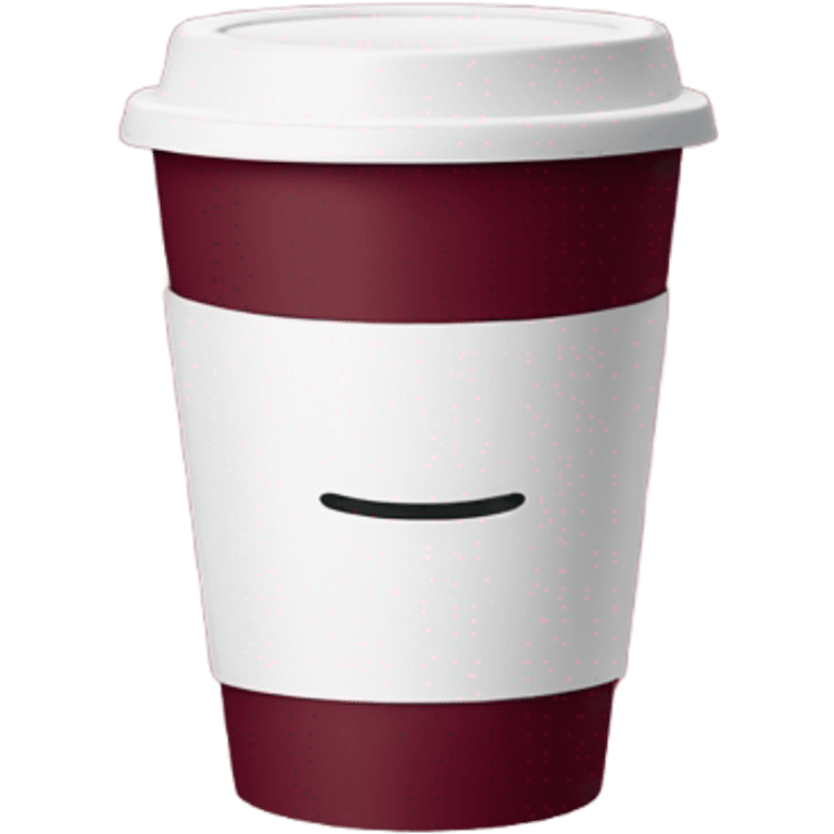 Minimalistic aesthetic Burgundy takeaway cup with tea emoji