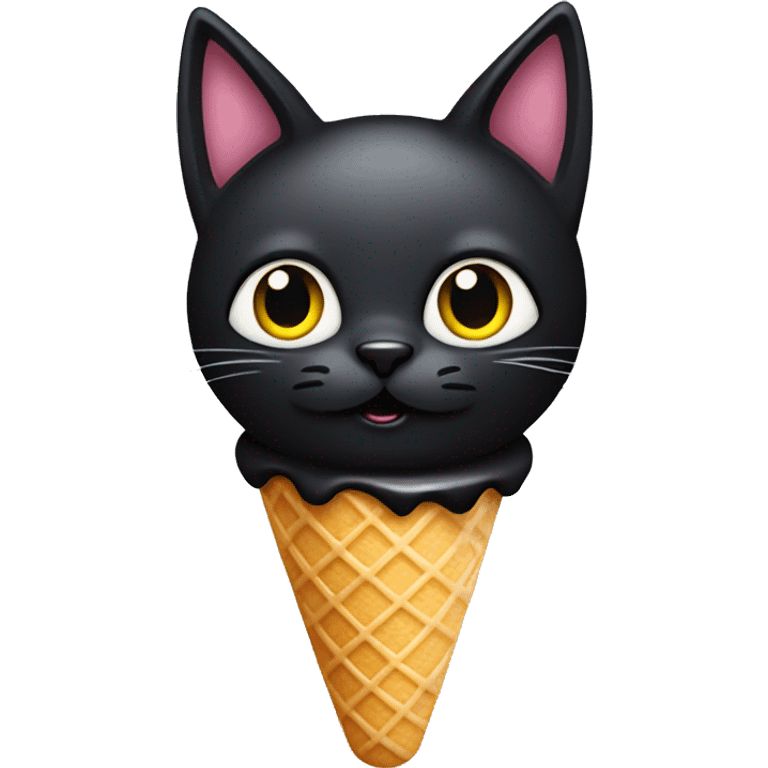 Black cat icecream  emoji