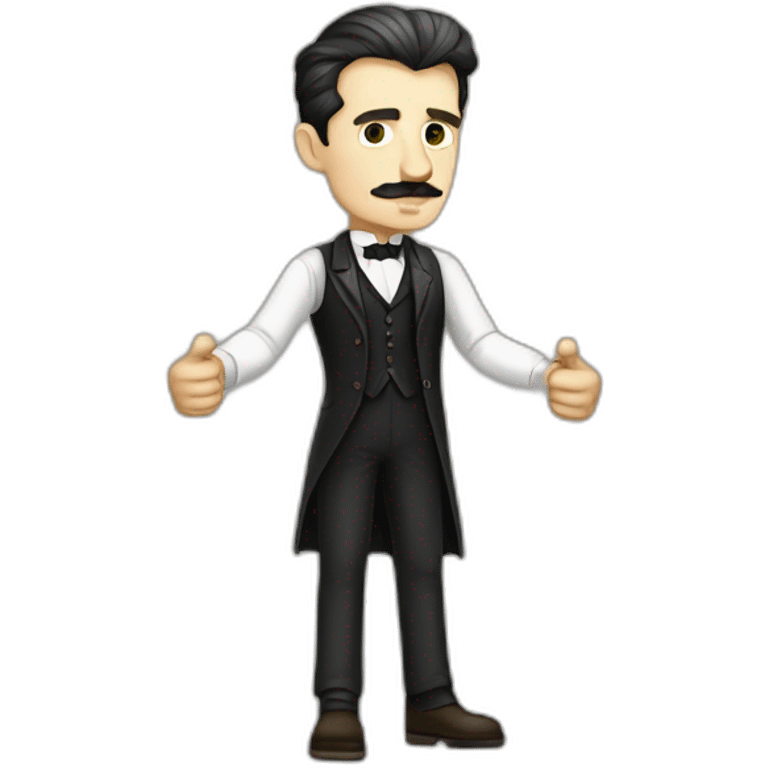 nikola tesla with an arm up full body emoji