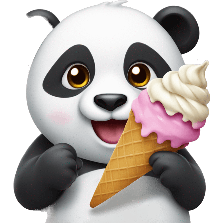 Panda eating ice cream emoji