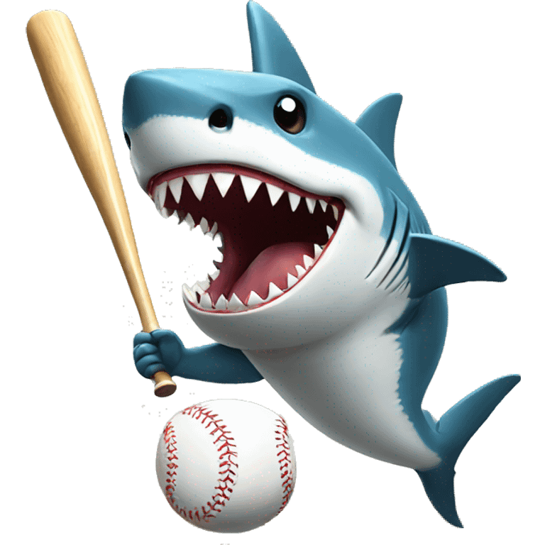 Shark playing baseball emoji