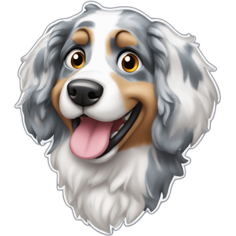 Crazy blue merle bordel colie emoji