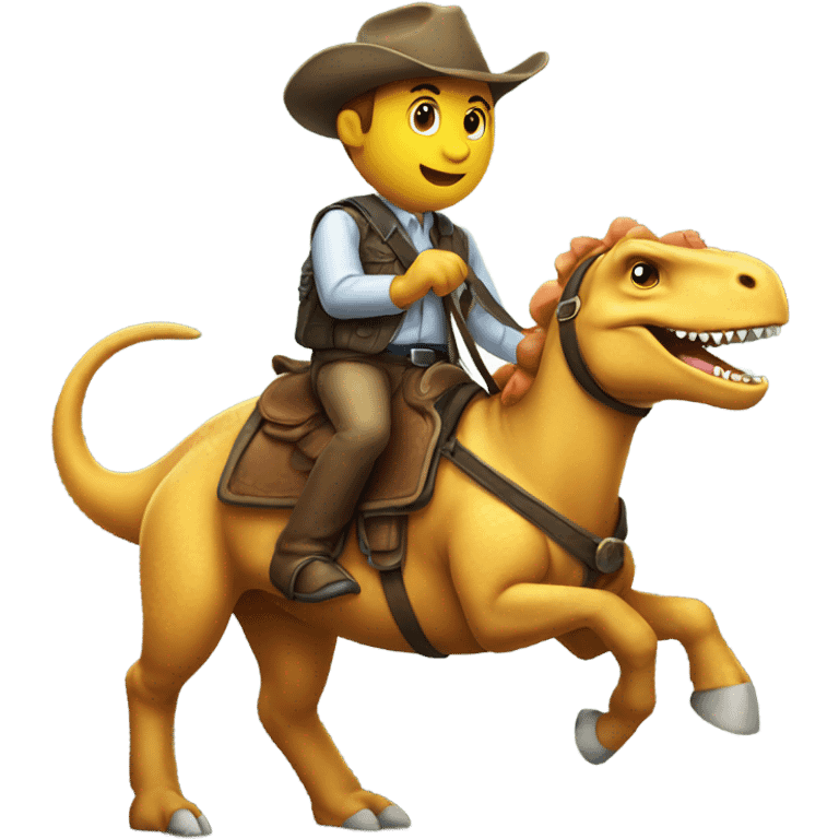 A dinosaur riding a horse emoji