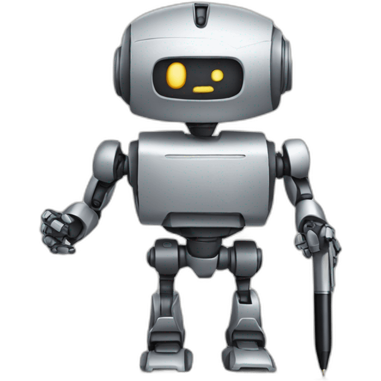 robot with pen and paper emoji