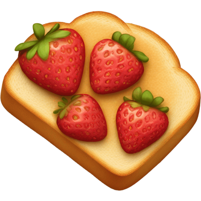 toast with strawberries ontop emoji