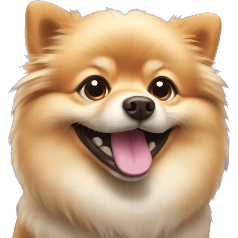 happy smiling pomeranian lulu dog  emoji