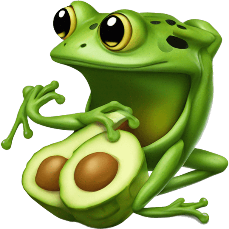 frog eating a pickle emoji