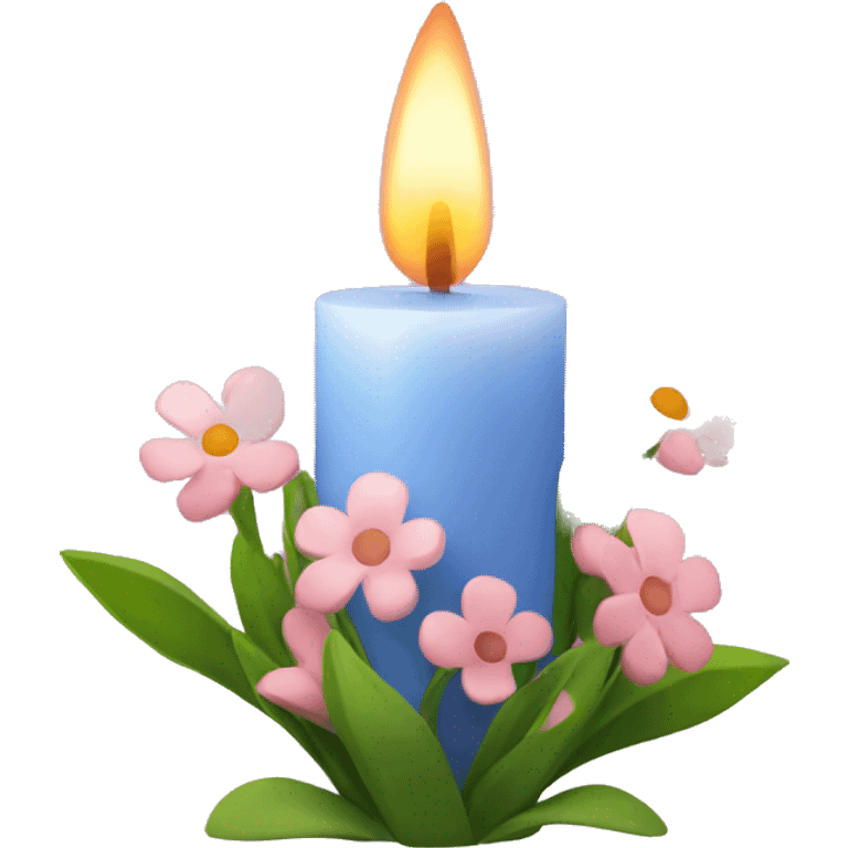 Spring candle with flowers  emoji