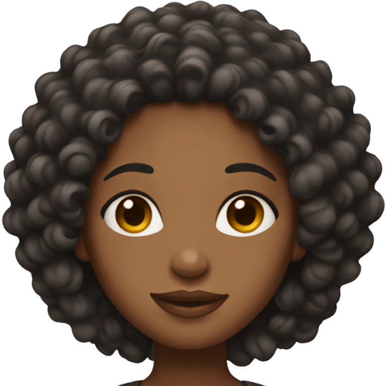 black women with curly hair emoji