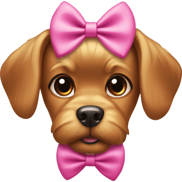  Dog Yorkshire with a pink bow  emoji