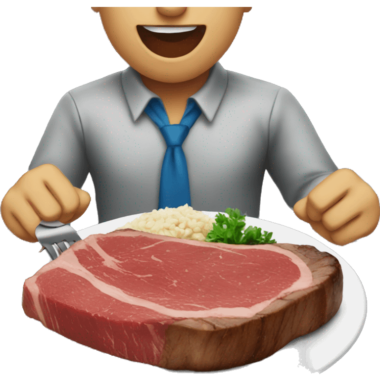 Person eating steak emoji