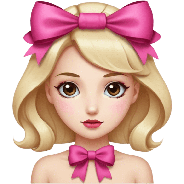 Full glam with a girl with a bow on top  emoji