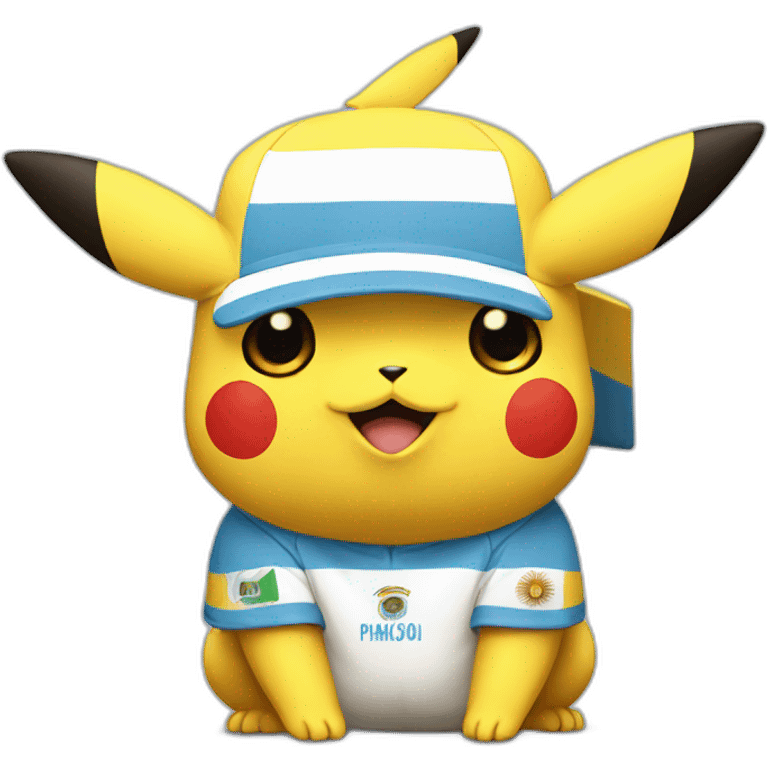 pikachu with a argentina jersey emoji