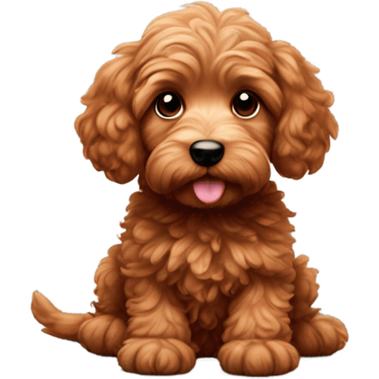 Red Cockapoo puppy love emoji