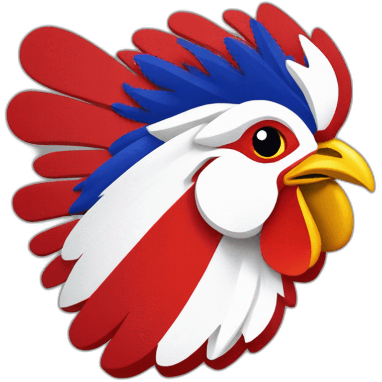 Coq rouge du Logo de la Fédération française de rugby emoji